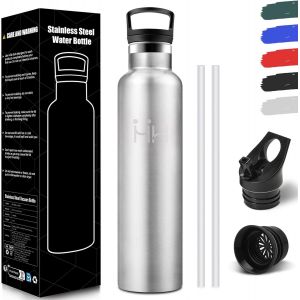 Bouteille Isotherme 1l, &Eacute;tanche Sans Bpa, Gourde Isotherme, Double Paroi, Bouteille, 18/8 Acier Inoxydable, Gourde Inox, Bouteille D'eau Pour Sport, Randonn&eacute;e, &Eacute;cole, Bureau - Neuf