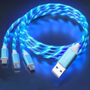 3 In 1 Charging Cable Fast Charge, Turn On Phone Charger Multi Led Android Usb C Cable Micro Usb Type C Cable Holiday Theme Party Decorations Kids Boys Girls Gifts - Neuf