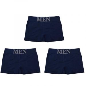 3 Pi&egrave;ces/Lot Hommes Culottes Sous-V&ecirc;tements Boxeurs Respirant Homme Boxer Solide Cale&ccedil;on Confortable M&acirc;le Marque Shorts Noir Bleu Sous-V&ecirc;tements.One Size For 50-75kg.Navy-3pcs - Neuf