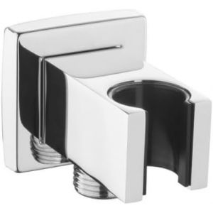 JGD-&iquest; Support de douche rond avec sortie murale coud&eacute;e en laiton chrom&eacute; de 1,27 cm pour tuyau de douche &agrave; main - Connecteur de valve murale pour salle de bain - Neuf