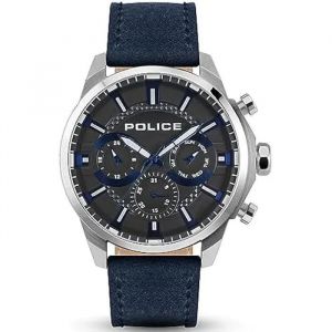Montre - Police - Menelik Multi Blue&ss - Bracelet Acier - Affichage Analogique - Couleur Noir - Neuf