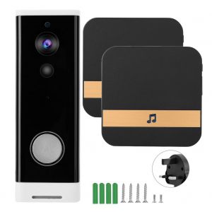 Sonnette video intelligente sans fil 1080p HD, interphone IR-CUT 90-260 V (type G) - Neuf