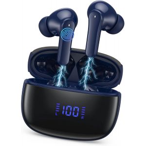 KALANKA-Ecouteurs Bluetooth sans Fil Sport, Écouteur Bluetooth 5.3 HiFi Stéréo avec 4 ENC Réduction Antibruit Mic, Oreillette Bluetooth Running IP7 50H Basses Profondes Casque Bluetooth Écran LCD - B - Neuf