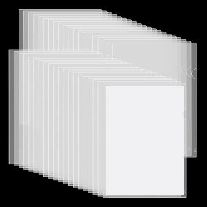 Chenquansarl-Chem Plastique A4 - Lot De 40 Pochettes Transparentes - Classeur Document - Polypropylène 180 Microns - Cut Flush Folder - Neuf
