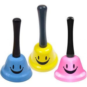 Lot de 3 Sonnette de Service, Cloches d'appel Cloche de Table Sonnette de Comptoir Cloche d'Appel Sonnette de Réception Cloche Sonnette pour Cuisine Hôtel Restaurant Bar Bureau école, 13 x 6.5cm - Neuf