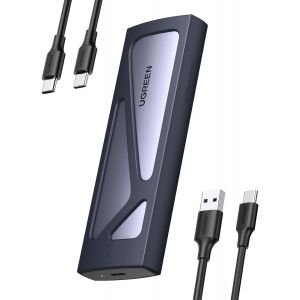 SUBZONAL-Bo&icirc;tier M.2 SSD NVMe USB 3.2 Gen 2 10 Gbps Adaptateur NVMe SSD M.2 2230 2242 2260 2280 Compatible avec iPhone 17 Pro Max Air 16 15 Mac MacBook PC Windows Linux PS5 Xbox Deux C&acirc;bles Inclus - Neuf