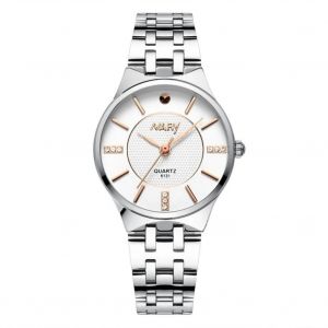 Nary Diamond Business Watch Analogique Ceinture Montre Quartz Rond Montre-Bracelet 06# - Neuf
