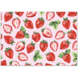 Eryi-You0037 Lot De 100 Sets De Table Avec Motif Fraises I Din A3 Carré I Set De Table En Papier I Design Moderne I Sets De Table Jetables I Fruits Fruits I Gastronomie Et Maison I You0037 - Neuf