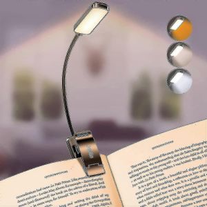 9 Lampe De Livre Led,Gritin 3 Modes De Protection Des Yeux Lampe De Lecture Lampe De Livre (Lumi&egrave;re Blanche Chaude) -Gradation En Continu,Rechargeable,Longue Dur&eacute;e De Vie De La Batterie,4- - Neuf