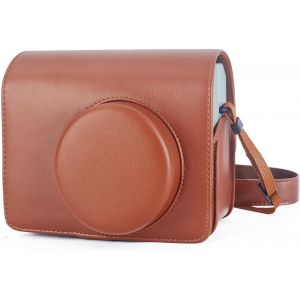 Protective Case Compatible with Fujifilm Instax Wide 400 Instant Camera,Soft PU Leather Bag Case with Removable/Adjustable Strap,brown,camera case - Neuf