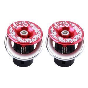Embouts De Guidon De Vélo En Alliage D'aluminium ¿ Embouts Légers Et Durables Pour Vtt, Vélos De Route Et Vélos À Pignon Fixe ¿ Design Élégant Rouge Et Argent - Neuf