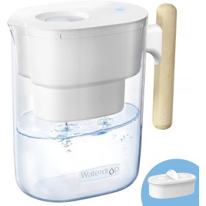 Chubby Cruche De Filtre &Agrave; Eau Avec Filtre 1 &times; 90 Jours, 3.5 L, R&eacute;duit Le Fluorure, Le Chlore Et Plus, Certifi&eacute;e Nsf, Sans Bpa, Blanc (Filtre De Remplacement: Wd-Pf-01A Plus) - Neuf