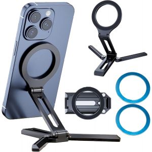 Kalcx-Magnetic Pocket Phone Tripod,Compatible Avec Magsafe Pour Iphone 15/14/13/12 Plus Pro Max,Tripod Pliable Pour Téléphone Portable,Stand De Bureau Tout-En-Un,Vidéo,Vlog,Voyage - Neuf