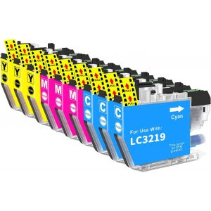 ERYI-Lc3219Xl Lc3219 Cartouches D'Encre Lc3217 Lc 3219 Xl Lc 3219Xl Compatibles Avec Brother Lc3219Xl Lc 3217 Lc-3219Xl Pour Brother Mfc-J5330Dw Mfc-J5730Dw Mfc-J6930Dw (3 Ciano, 3 Giallo, 3 Magenta) - Neuf