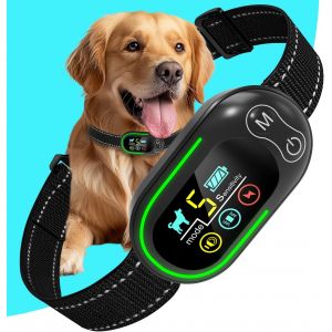 Chenquansarl-Collier Anti Aboiement Chien Rechargeable, Anti Aboiement Collier Dres Avec 4 Modes Son/Vibration/Choc Electrique, Réglable 5 Niveaux De Sensibilité, Étanche Ip67 Pour Petit Moyen Grand - Neuf