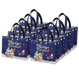 8pcs r&eacute;utilisable sac - cadeau- Grand sac-cadeau avec poign&eacute;e - No&euml;l Sac, sac de Cadeau, 32.5x25x17 grande taille - Neuf