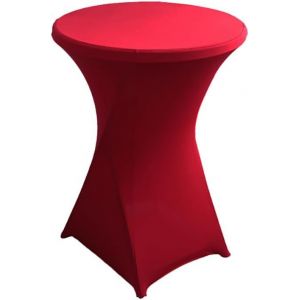 Sjzg-Stretch Nappe Housse Lavable Nappe Mange Debout Ronde Protection Pour Bar Table De Banquet De Mariage Table Cocktail Haute De Bistro (Bourgogne, &Oslash; 60-65 Cm) - Neuf