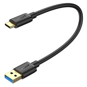 Câble USB C court, 0.3M 10Gbps USB 3.1 GEN 2 Cable USB C Charge Rapide pour Android Auto, Samsung Galaxy S22/S23 ultra, HUAWEI P20/50 Pro,Google Pixel-Noir.[F153] - Neuf