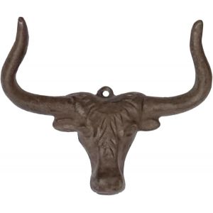 1 Crochet Mural Robuste En Fonte Avec T&ecirc;tes De Taureau - Crochet Mural Rustique En Fonte Avec Vis - Pour Accrocher V&ecirc;tements,Cl&eacute;s,Chapeaux Et Sacs - Neuf