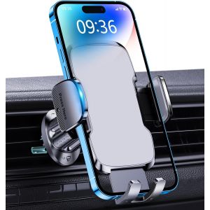 Kal-Support Telephone Voiture Grille Aération, [2025 Clip Amélioré] Rotatif À 360°, Porte Telephone Voiture Avec Bouton De Libération, Support Gps Voiture Compatible Avec Iphone 16 Pro Max (4""-7"") - Neuf