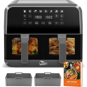 Friteuse Sans Huile 10L, Friteuse à Air 12 en 1 Grande Capacité, 1500W XXL Air Fryer avec Affichage LED, Cuisson à Une Touche, Plusieurs Accessoires, Recettes, Four sans Huile, Sans BPA - Neuf