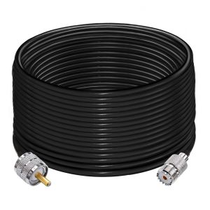 C&acirc;ble UHF PL259 RG58 49.2Ft (15M) PL259 SO239 C&acirc;ble d'extension m&acirc;le &agrave; femelle C&acirc;ble coaxial CB &agrave; faible perte Noir pour radio bidirectionnelle Radio CB Dispositifs LAN sans fil - Neuf