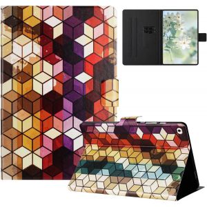 Coque Pour Tablette Ipad 6th/5th Generation 9.7"" (2017/2018) &Eacute;tuis Housse Pu Cuir Flip Motif Peint Support Portefeuille Protection Pour Ipad 9.7"" 6th/5th Gen &Eacute;tuis Coque,Les Carr&eacute;s[Coq9128955] - Neuf