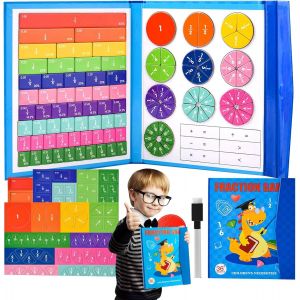 MDY-Puzzle &eacute;ducatif De Fractions Magn&eacute;tiques,Jeux pour Apprendre Les Fractions,Fractions Aimant&eacute;es,Learning Ressources,Montessori Jeux Enfant 5 Ans,Cadeau Fille Garcon Jeux Educatif - Neuf