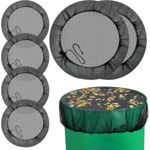 ASFASFq-6 Pcs Filet pour Citerne de Pluie, Housse pour Tonneau de Pluie avec Cordon de Serrage, 95cm Filet de Protection Réglable pour Tonneau de Pluie Réglable, Protection Contre Les Feuilles, Les m - Neuf