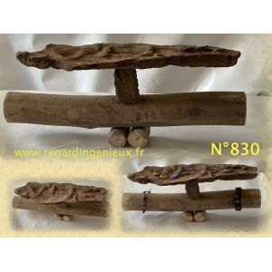 Presentoir Bijoux Bracelets A 2 Etages En Bois Flotte N&deg;830. Fabrication Artisanale. - Neuf