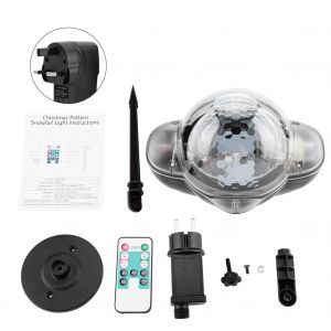 Hjlian Projecteur Led Etanche 100-240 V, Motif Etoile Et Cour, Eclairage De Jardin Avec Telecommande (Prise Britannique) - Neuf