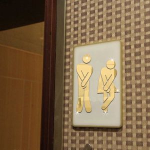 Jambes croisées (Style 1 Or) Accessoires de porte de toilette de salle de bain amusants Symbole Signe Miroir Ensemble pour le bureau et le travail à domicile, Mode amovible Mignon Homme Femme - Neuf