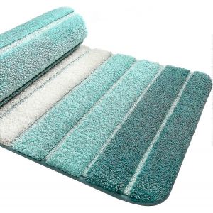 Tapis de bain 40x60 cm Tapis de salle de bain antidérapant Super absorbant l'eau,lavable en machine,Tapis de salle de bain absorbant en microfibre,turquoise - Neuf