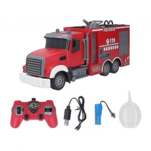 Camion de pompiers t&eacute;l&eacute;command&eacute; 2,4 G, simulation d'interf&eacute;rences, jet d'eau, jouet pour gar&ccedil;ons - Neuf