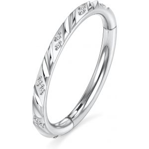 Piercings En Acier Chirurgical 316l Et Oxyde De Zirconium Pour Oreille Et Nez-Calibres 20,18,16,14-Anneaux Pour Homme Et Femme.[X3094] - Neuf