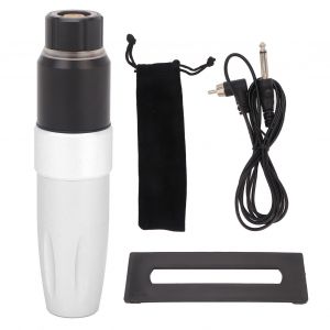 Machine A Tatouer Rotative, Moteur Sans Noyau, Liner Shader Haute Torsion, Cartouches Led, Stylo De Tatouage Avec Cordon Rca Argente - Neuf