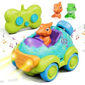 KAL-Voiture Telecommand&eacute; Enfant, Dinosaure Telecommand&eacute; Enfant, Jouet Dinosaure Avec Lumi&egrave;res Et Musique, Jouet Garcon 2 Ans - Neuf
