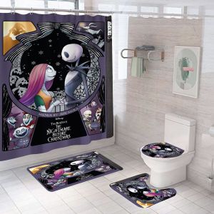 Ensemble de rideaux de douche marionnettes d'Halloween 4 pi&egrave;ces 180x180cm - Neuf