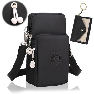 RFCBC-Pochette Portable Bandoulière Femme 2 Pcs - Petit Sac Avec Prise Casque, Sacoche Téléphone, Portefeuille Réglable Avec Porte-Cartes - Neuf