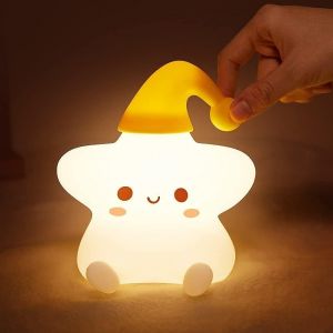 Kalsw-Veilleuse &Eacute;toil&eacute;e Pour Chambre &Agrave; Coucher,Veilleuse Mignonne Pour Chambre,Lampe De Chambre D'enfant,Lampe De Chambre D'enfant,Led &Agrave; Changement De Couleur,Rechargeable Par Usb (&Eacute;toile) - Neuf