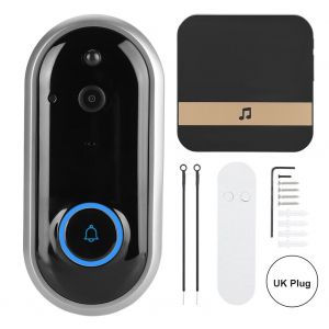 Sonnette video intelligente Wi-Fi, interphone de securite domestique sans fil, interphone visible avec carillon - Neuf