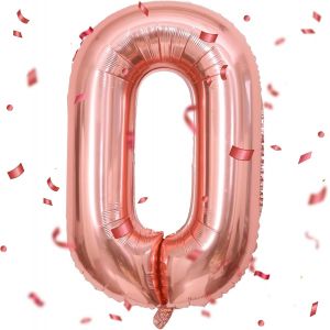 Ballon Chiffre 0,Ballons 0 an Or rose,Ballons 0 Ans Anniversaire Numero 0 Hélium Ballons,101cm Chiffre 0 Decoration Pour Garçons Filles Anniversaire Fête - Neuf