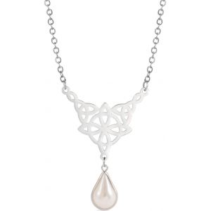 Kal-Collier Noeud De Sorcière Pour Femmes En Acier Inoxydable Évider Noeud Celtique Avec Améthyste En Forme De Larme Collier Pendentif En Cristal Coloré Symbole Wiccan Bijoux Cadeaux - Neuf