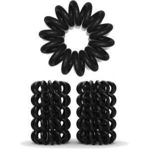 Lot De 10 &Eacute;lastiques Cheveux En Spirale &iquest; &Eacute;lastiques Cheveux Spirale - Bandeaux Cheveux Anti-Fourches &iquest; Id&eacute;al Pour Cheveux Fins &iquest; &Eacute;lastiques Cheveux C&acirc;ble T&eacute;l&eacute;phonique, Transparent, 3.5 Cm - Neuf