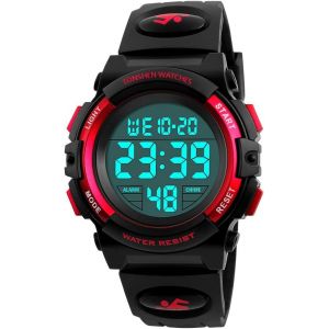 Digital Sport Etanche Montre Plastique Lunette Et Caoutchouc Bande Led Electronique Outdoor Tactique Militaire Quartz Montres Bracelet Grand Num&eacute;rique.[J482] - Neuf