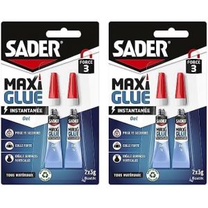 Gel Super Glue Universelle Tous Matériaux Colle de Réparation à Prise Rapide Colle Extra Forte Transparente 2 Tube de 3 g (Lot de 2) - Neuf