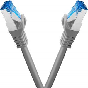 Cable Ethernet 2 Pièces - 0,50M Cat 7 Cable Rj45 50 Centimètre Lan Câble Internet Gigabit Cat7 Câble Réseau Gris - Neuf