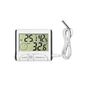 Station M&eacute;t&eacute;o Multifonctionnelle Filaire Thermom&egrave;tre Int&eacute;rieur Ext&eacute;rieur qui Mesure de la Temp&eacute;rature Interne Externe et Niveau d'Humidit&eacute; Module Interne avec Batterie Incluse - Neuf