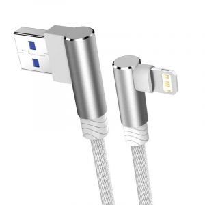 Câble Usb À 90 Degrés Pour Iphone 14 13 12 11 Pro Maxxxr 6s 7 8 Plus,2m 3m,Cordon De Charge Rapide Pour Téléphone Portable,Fil De Chargeur De Données.Blanc.1m - Neuf