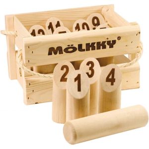 Jeu M&ouml;lkky Bois Version Luxe &ndash; Jeu De Quilles Finska Ext&eacute;rieur 2 &Agrave; 10 Joueurs, Activit&eacute; Famille Jardin &Eacute;t&eacute; - Neuf